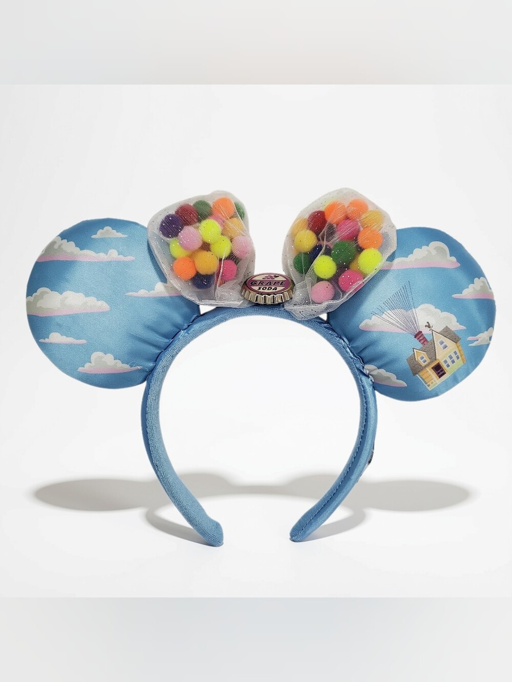 Disney Pixar Up Women's Mouse Ears Headband With Grape Bottle Cap Center OS